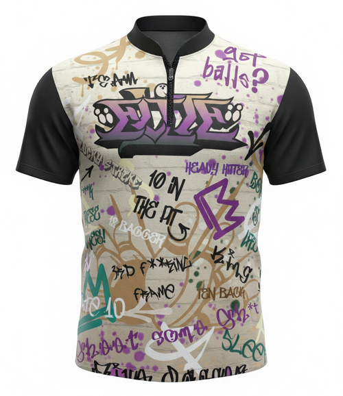 Scribbles Graffiti Style Bowling Jersey